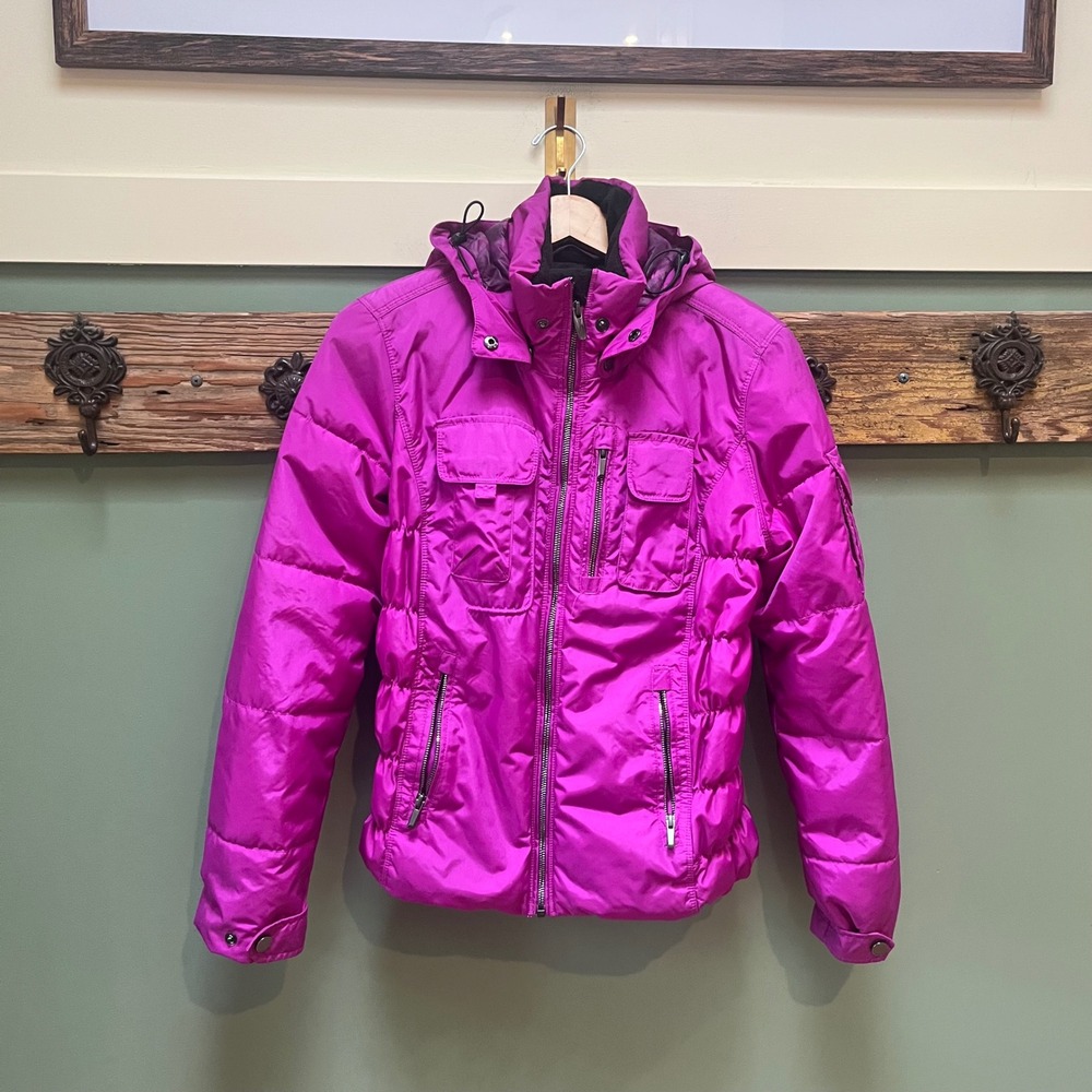 Obermeyer Leighton Jacket Magenta Purple Puffer Ski Coat Hooded Womens 4 11034